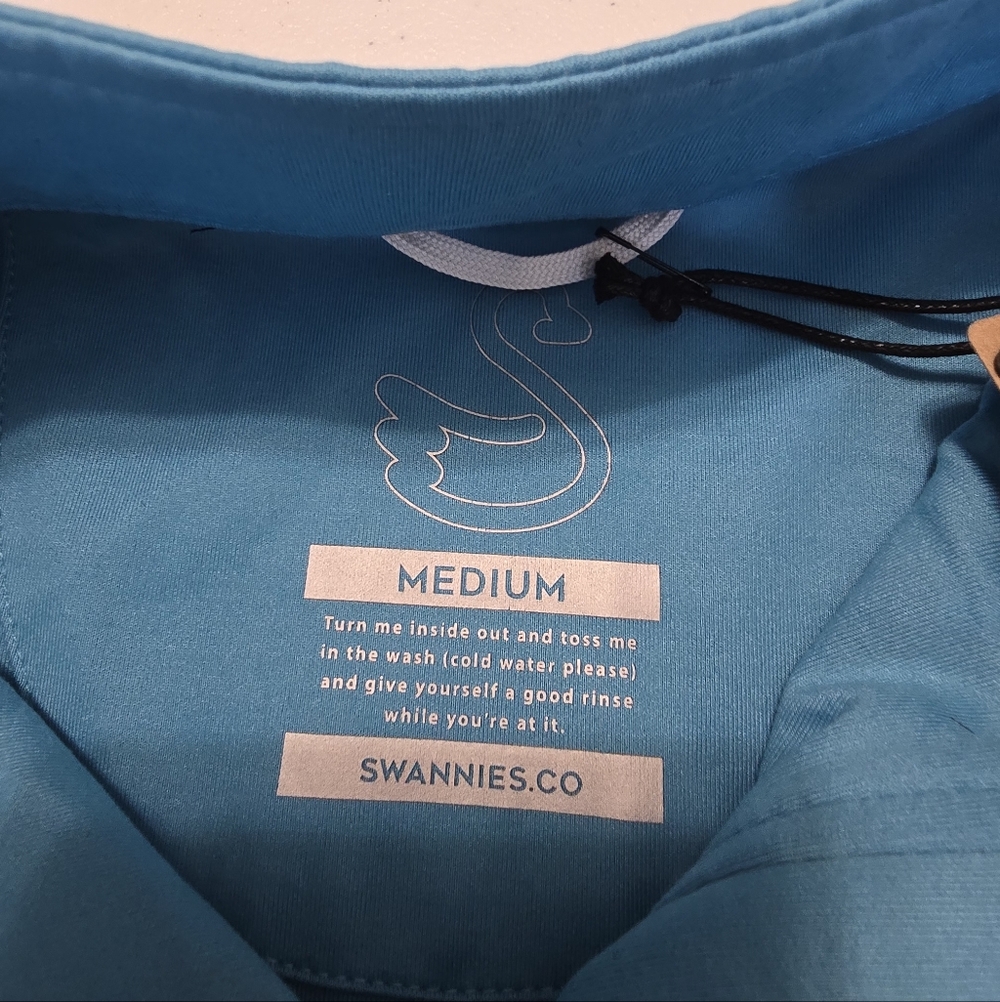Swannies Eli 1/4 Zip Men's Pullover Maui Blue Medium NWT Golf - Picture 10 of 12